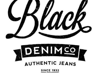 Denim Logo - Black Denim Vintage Logo