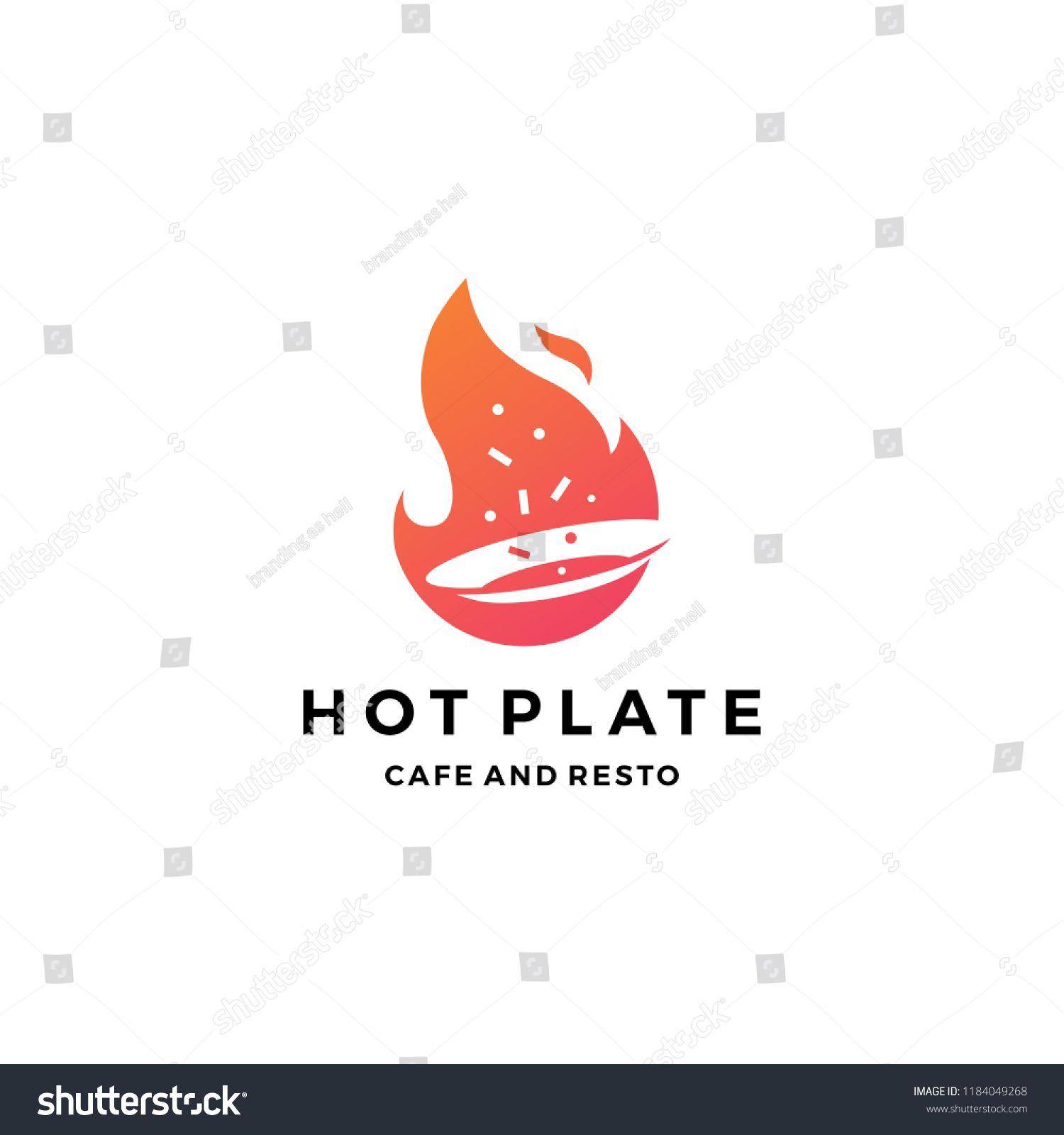 Flame Orange with Black Logo - fire flame hot plate logo icon #plate, #hot, #cooking, #food ...