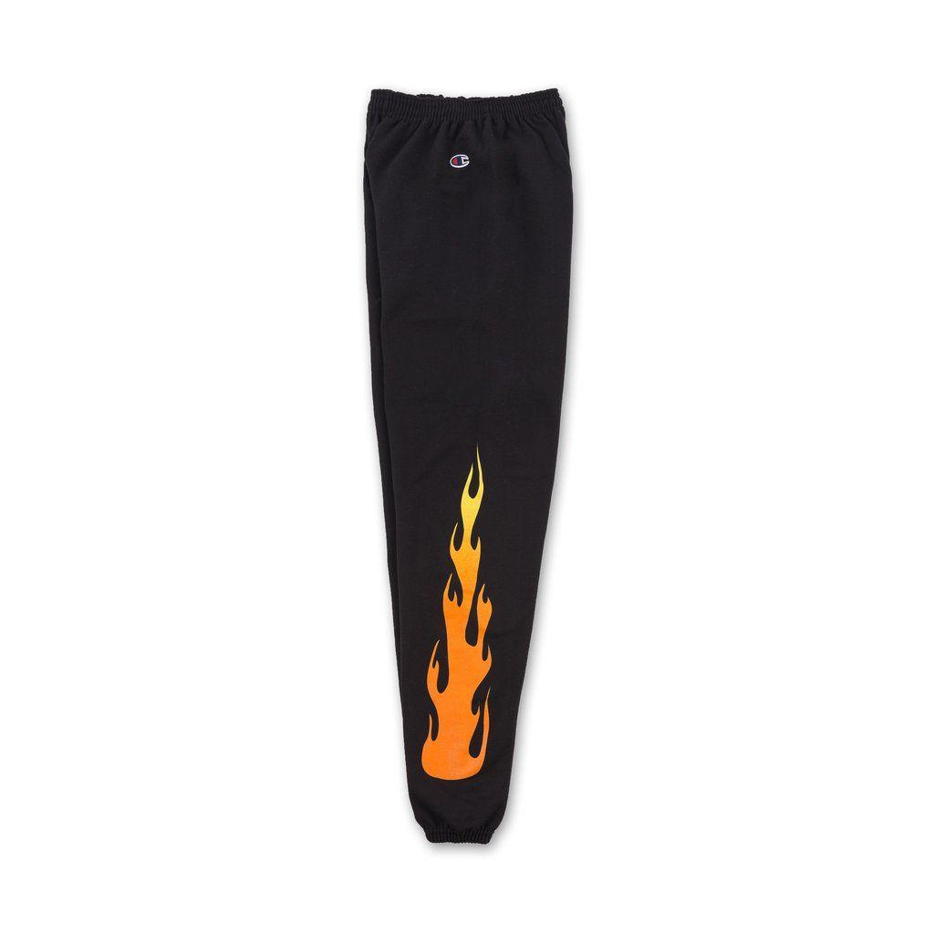 Flame Orange with Black Logo - Flame Sweatpants