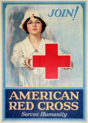 Old Red Cross Logo - JOIN!. AMERICAN RED CROSS. SERVES HUMANITY. Fine Old Posters
