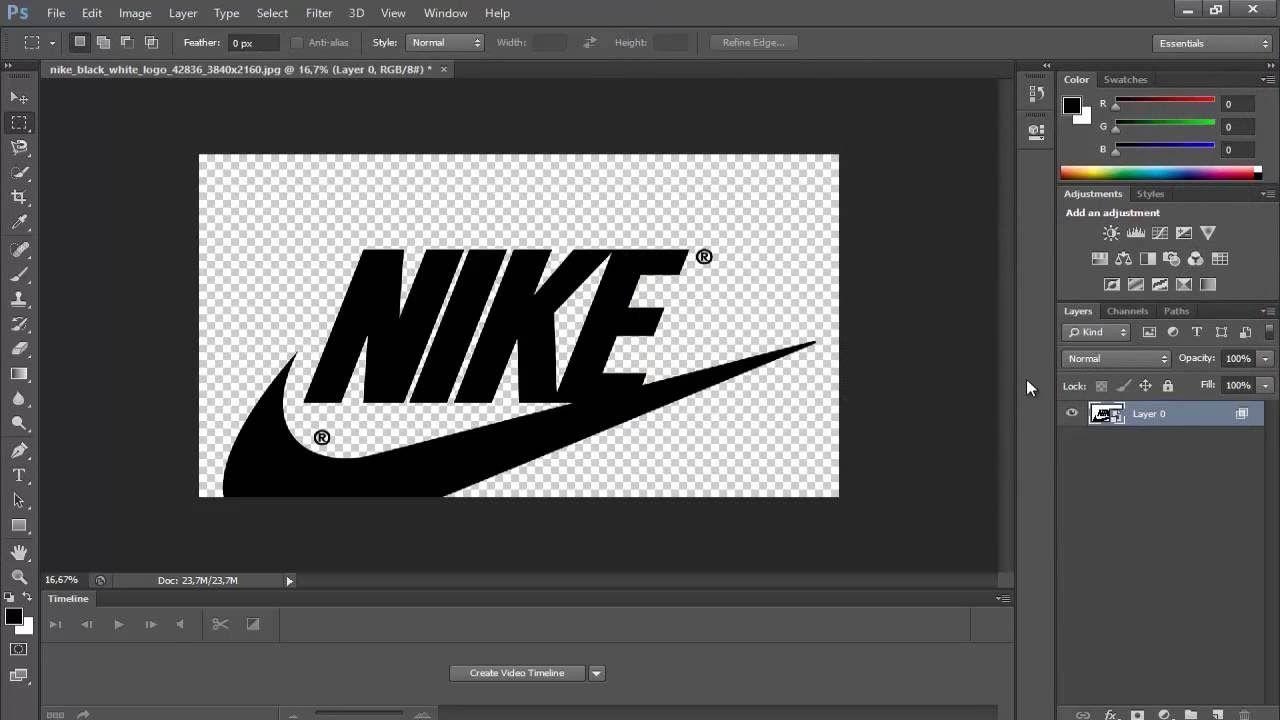 Photoshop Black and White Logo - Replace Black White Background With A Transparent Background