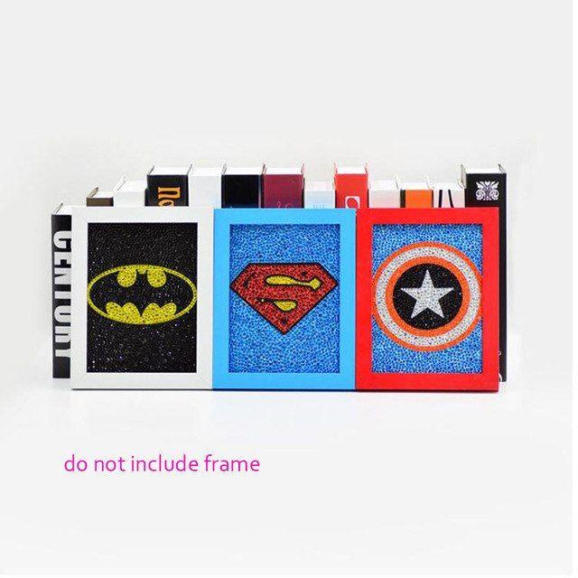 Diamond Painting Logo - Superman Bats Captain Logo Painting Diy 5D Diamond Painting Full ...