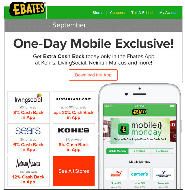 Ebates App Logo - Get more cashback through the Ebates Mobile app - Tagging Miles