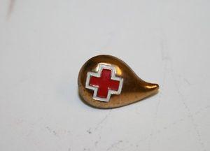 Old Red Cross Logo - WOW Nice Vintage Red Cross Tear Drop Red Old Lapel Pin Rare