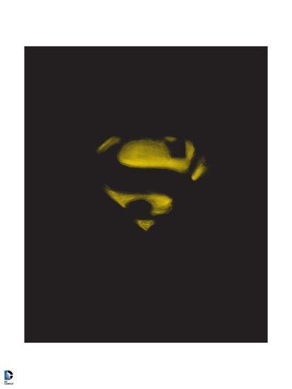 Yellow Black Superman Logo - Superman: Superman Logo Negative Space, Yellow on Black Art Print by ...