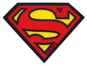 Yellow Black Superman Logo - Superman Logo Printed Red Yellow Black Iron on Applique | eBay