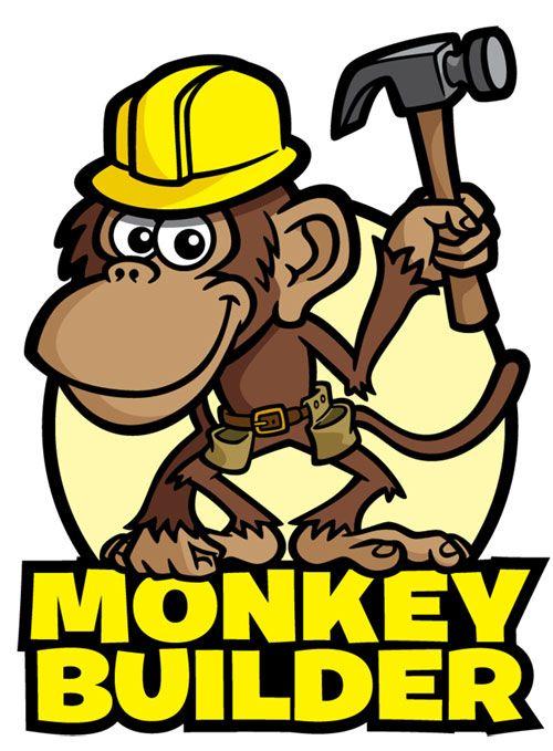Construction Worker Logo - Construction Worker Monkey Cartoon Logo Illustration   Coghill ...