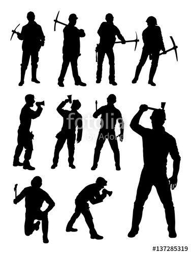 Construction Worker Logo - Construction worker gesture silhouette. Good use for symbol, logo ...
