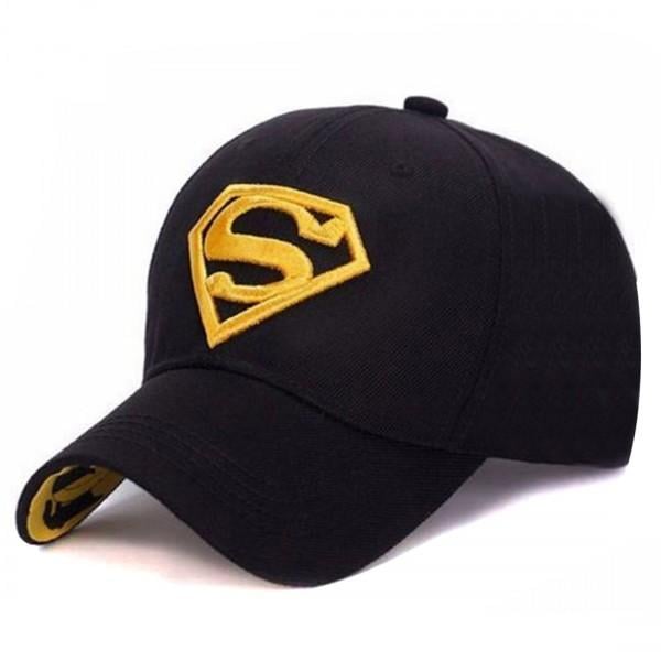 Yellow Black Superman Logo - Superman Logo Crest Black Yellow Baseball Cap & Hats