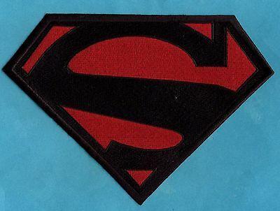 Yellow Black Superman Logo - 8.5 X 6 CHILD sized Embroidered Superman New 52 Red & Yellow Chest