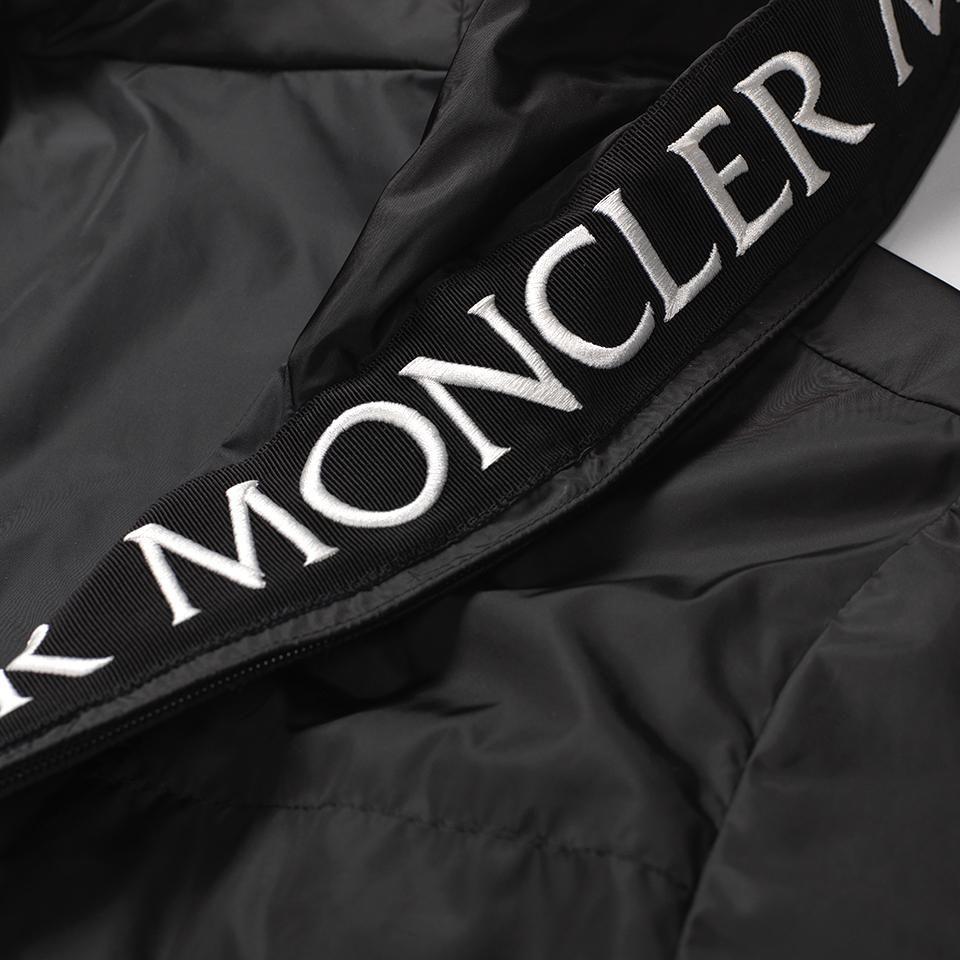 Moncler Logo - MONCLER LOGO EMBROIDERED HOODED JACKET BLACK