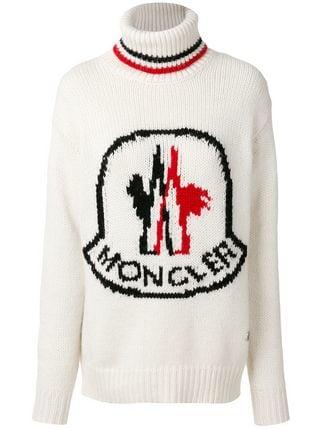 Moncler Logo - Moncler logo patch roll-neck sweater $2,130 - Buy Online - Mobile ...