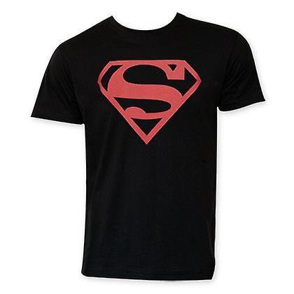 Superman Red Logo - Superman Red Logo Black Tee Shirt