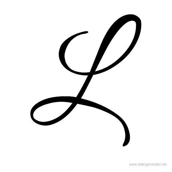 Black L Logo - Cursive letter 