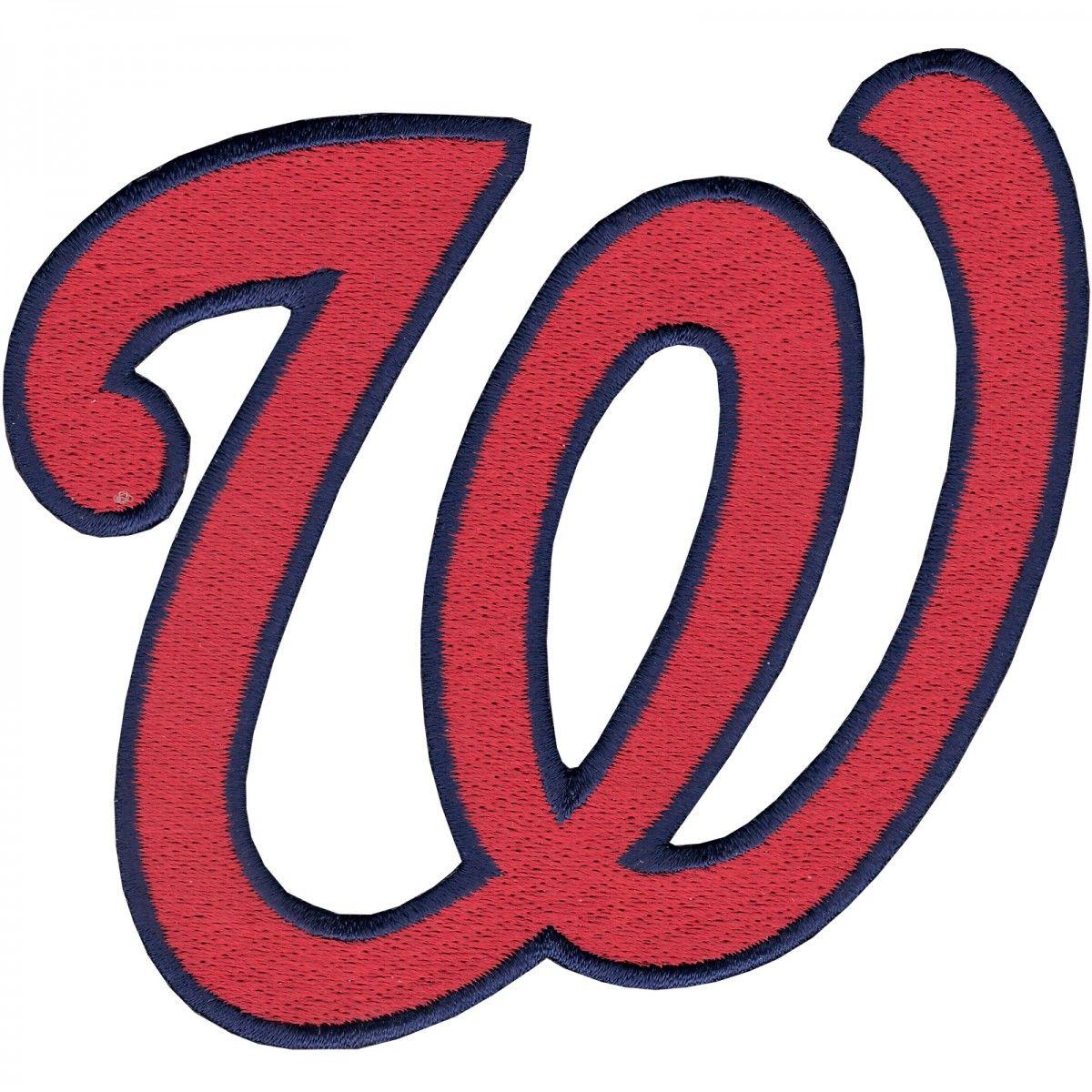 Baseball w Logo - Washington Nationals 'W' Hat Logo Patch (Red)