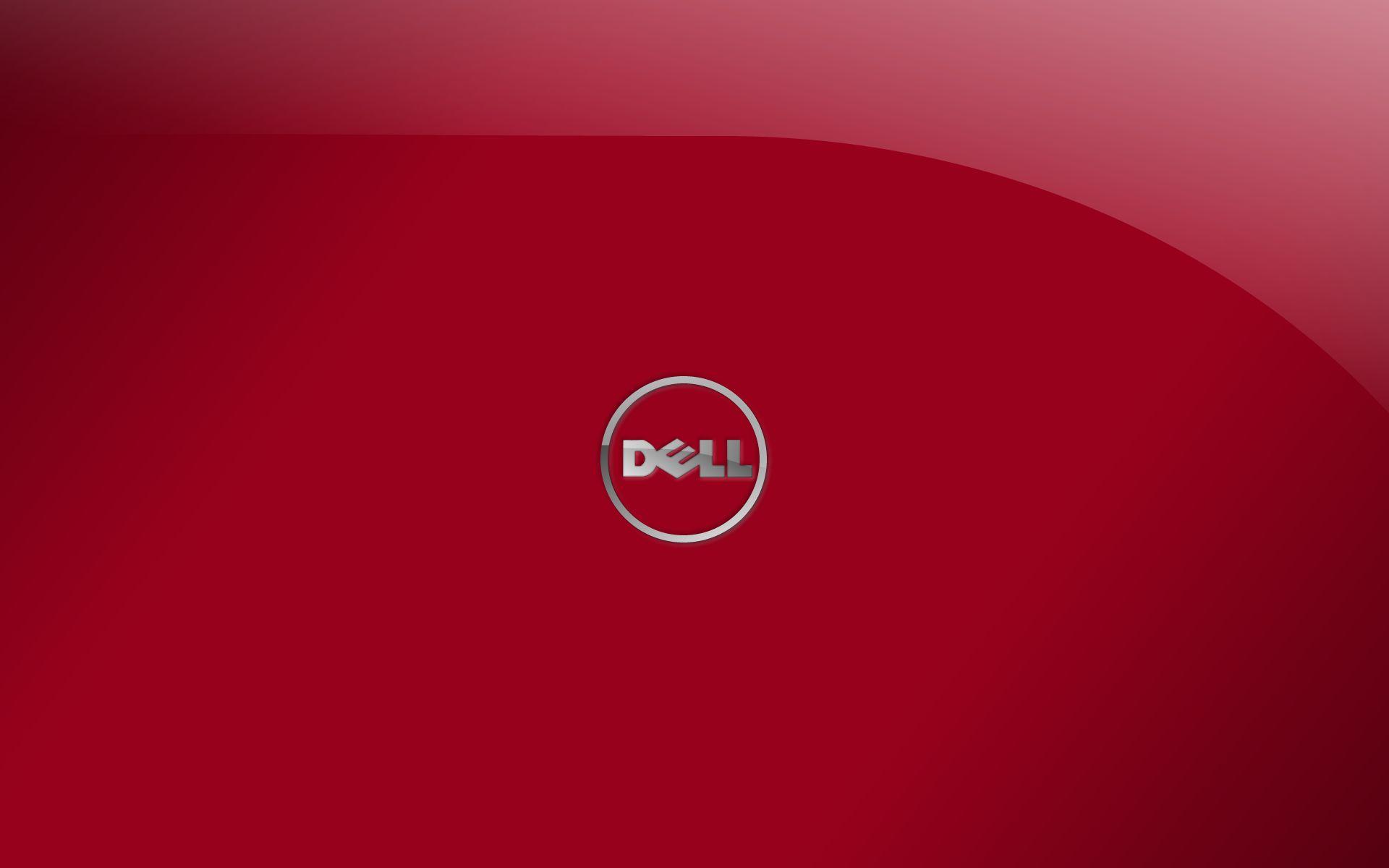 Red Dell Logo - red background white logo dell