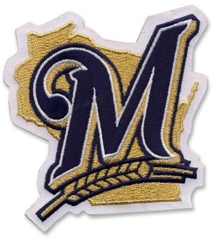 Baseball w Logo - Milwaukee Brewers M MLB Baseball Team Logo Patch - Ships w/a ...