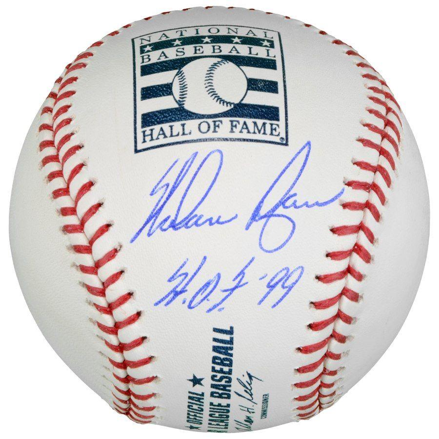 Baseball w Logo - Autographed Texas Rangers Nolan Ryan Fanatics Authentic Hall
