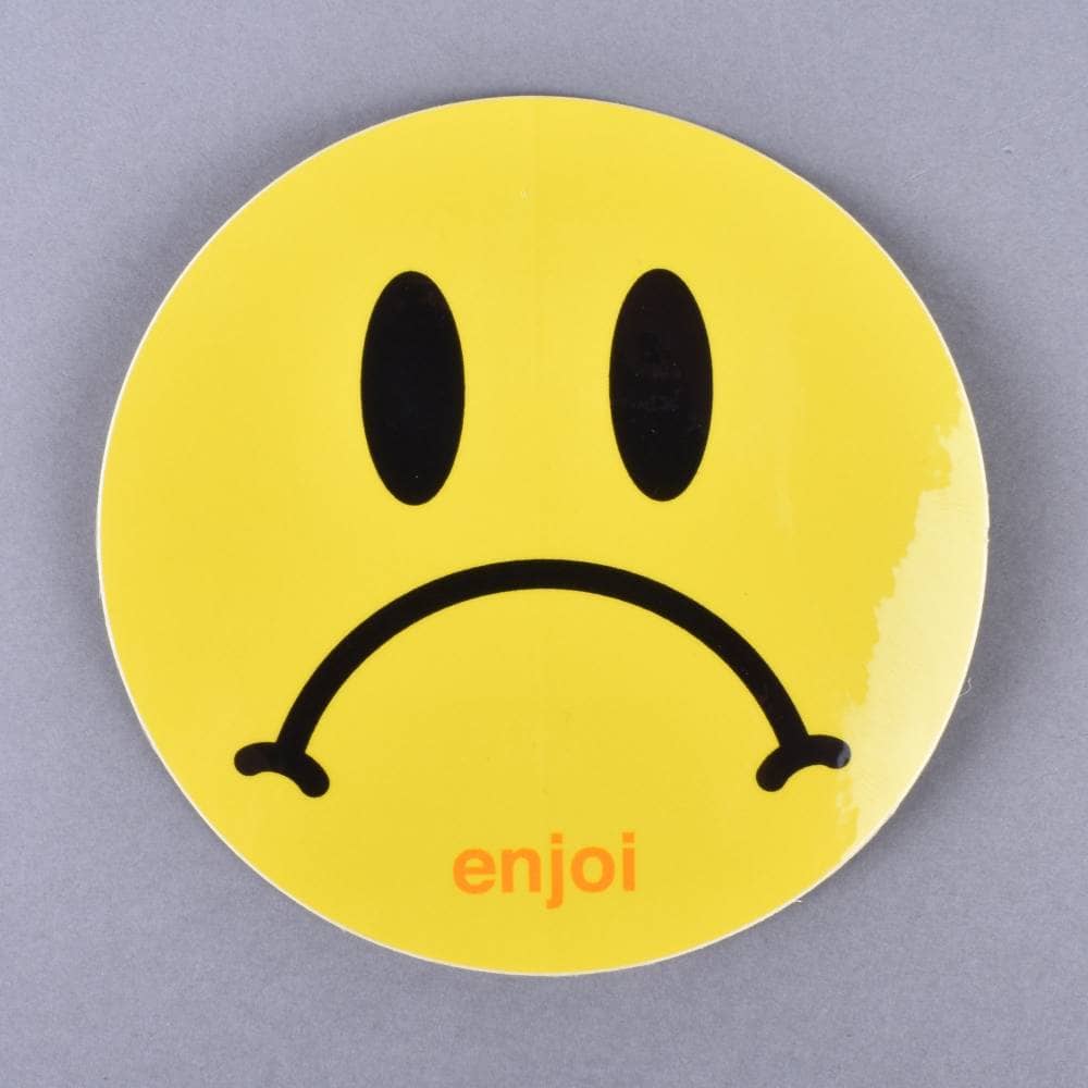 Enjoi Primary Circle Logo - Enjoi Skateboards Sad Face Skateboard Sticker - 3.5