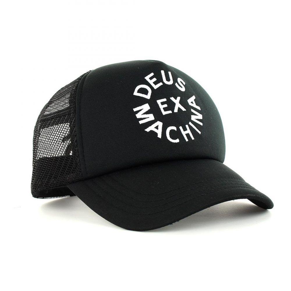Enjoi Primary Circle Logo - Deus Ex Machina Circle Logo Mesh Back Trucker Cap - Black