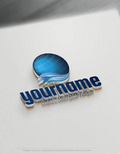 What Companies Use a Globe Logo - Design Free Logo: Mesh Globe Wave online Logo Template | Best 3D ...