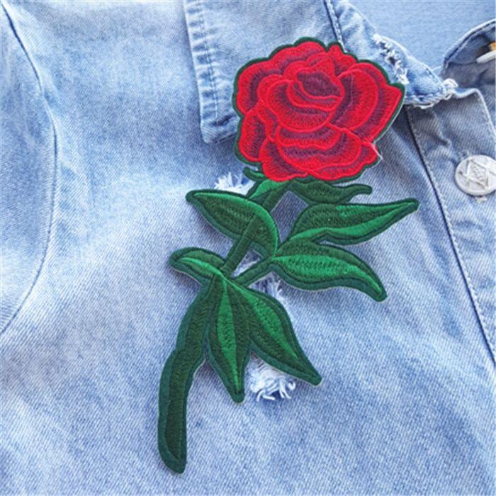 Rose Clothing Logo - Big Rose Embroidery Patch Iron On Dress Cheongsam Stage Clothing ...