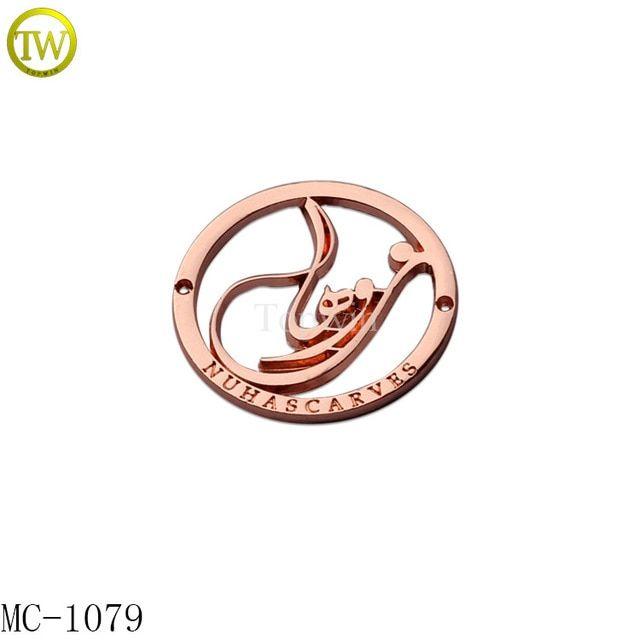 Rose Clothing Logo - MC1070 Custom rose gold Logo Small Metal Name Tags for Clothing ...