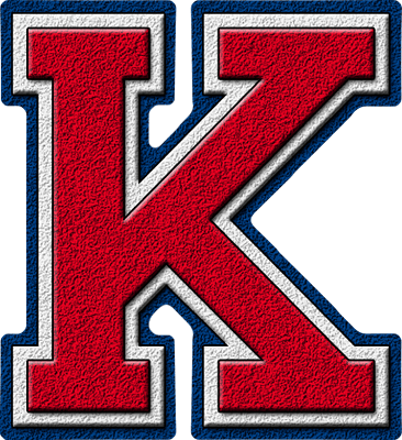 Red White K Logo - Presentation Alphabets: Cardinal Red, White & Royal Blue Varsity ...