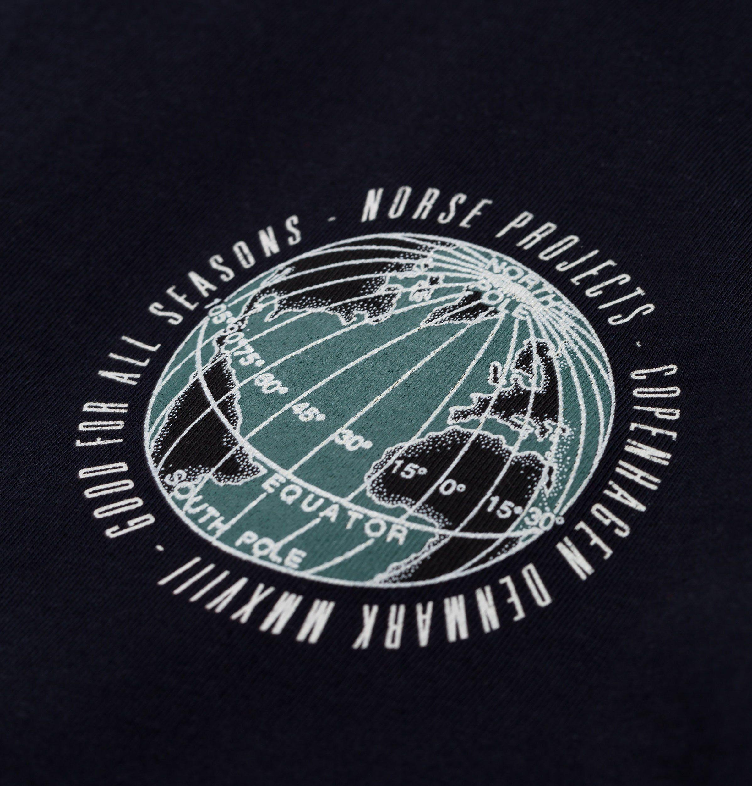 Navy Globe Logo - Norse Projects Niels Globe Logo T-Shirt – Dark Navy – HUH. Store