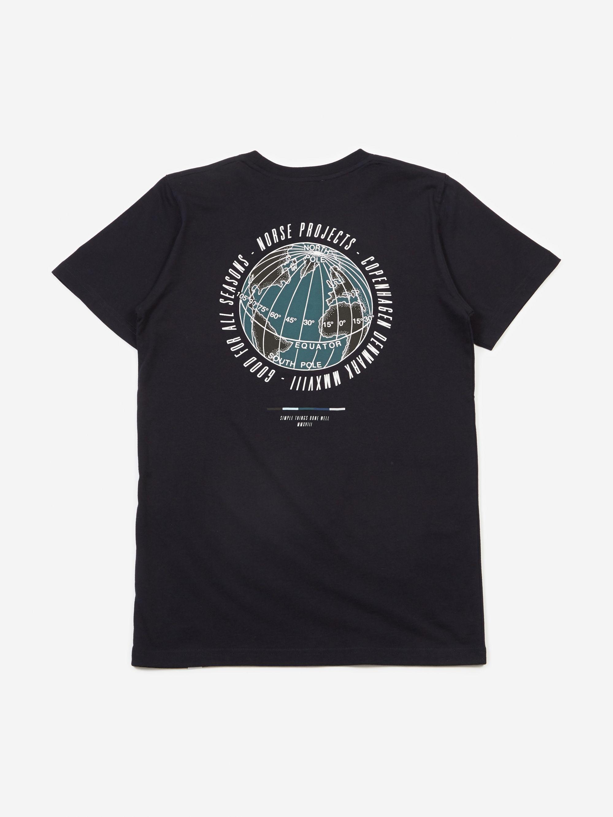 Navy Globe Logo - Norse Projects Niels Globe Logo T-Shirt - Dark Navy