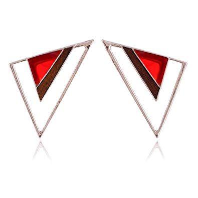 Multi Color Triangle Logo - Amazon.com: Comhome Multicolor Triangle Metal Retro Fashion Earrings ...