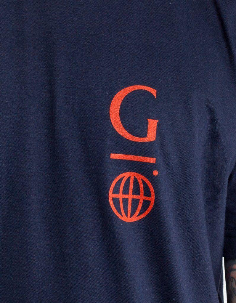 Navy Globe Logo - Goodnews Globe Logo Tee Navy — Goodnews Skateshop