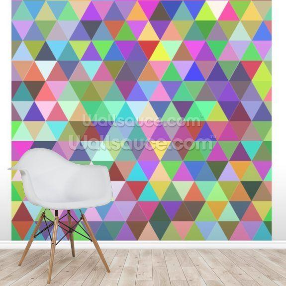Multi Color Triangle Logo - Multi-coloured Triangle Geometric Wallpaper | Wallsauce CA