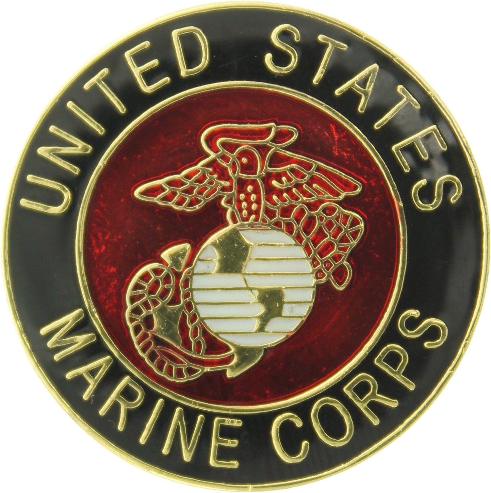 Marine Globe Logo - Marine Corps Globe & Anchor Logo Official Round USMC Insignia Pin 1 ...