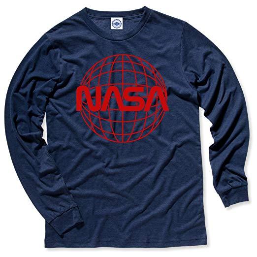 Navy Globe Logo - Hank Player U.S.A. NASA Worm Globe Logo Men's Long