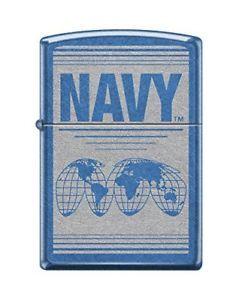 Navy Globe Logo - NEW Zippo US Navy Globe Cerulean Pocket Lighter FREE2DAYSHIP TAXFREE ...
