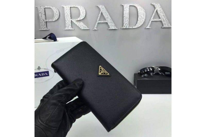 Multi Color Triangle Logo - Prada Triangle Logo Calfskin Leather Wallet In Multicolor