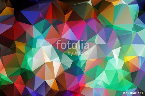 Multi Color Triangle Logo - Multicolor rainbow abstract background of triangles, all the colors