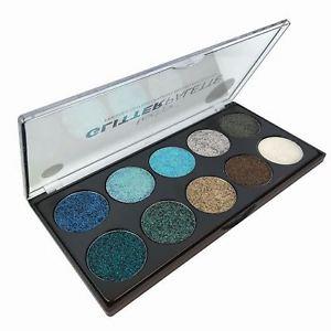 Blue Green and Gold Logo - Technic Pressed Glitter Eyeshadow Palette Mermaid Blue Green Gold