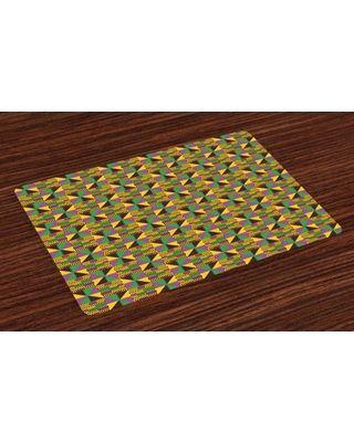 Multi Color Triangle Logo - Spectacular Deal on Kente Pattern Placemats Set of 4 National Ethnic