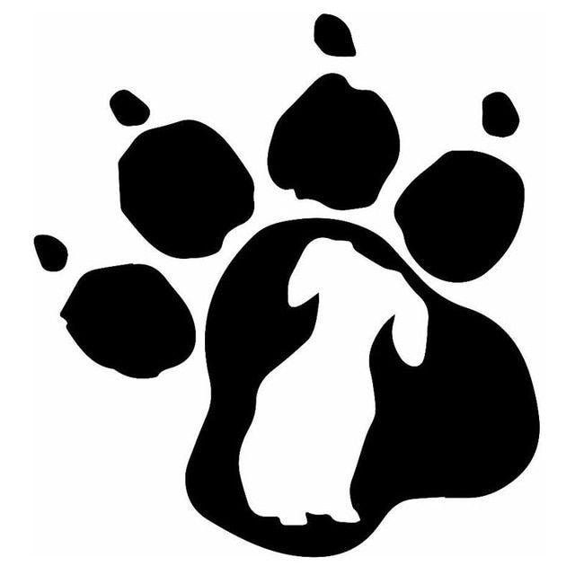 Dawg Paw Logo - 14.9*16CM Dachshund Dog Paw Print Vinyl Decal Personality Car