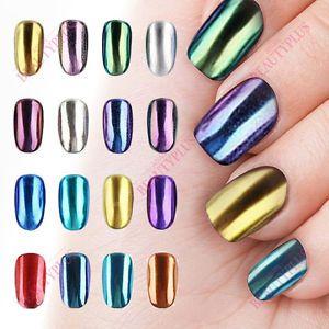 Blue Green and Gold Logo - Mirror Powder Chrome Effect Nail Art Pigment Holo Blue Purple Silver