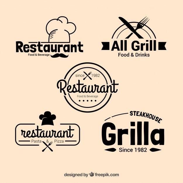 Fancy Restaurant Logo - Pack Of Restaurant Logos In Vintage Design Vector Free Download ...