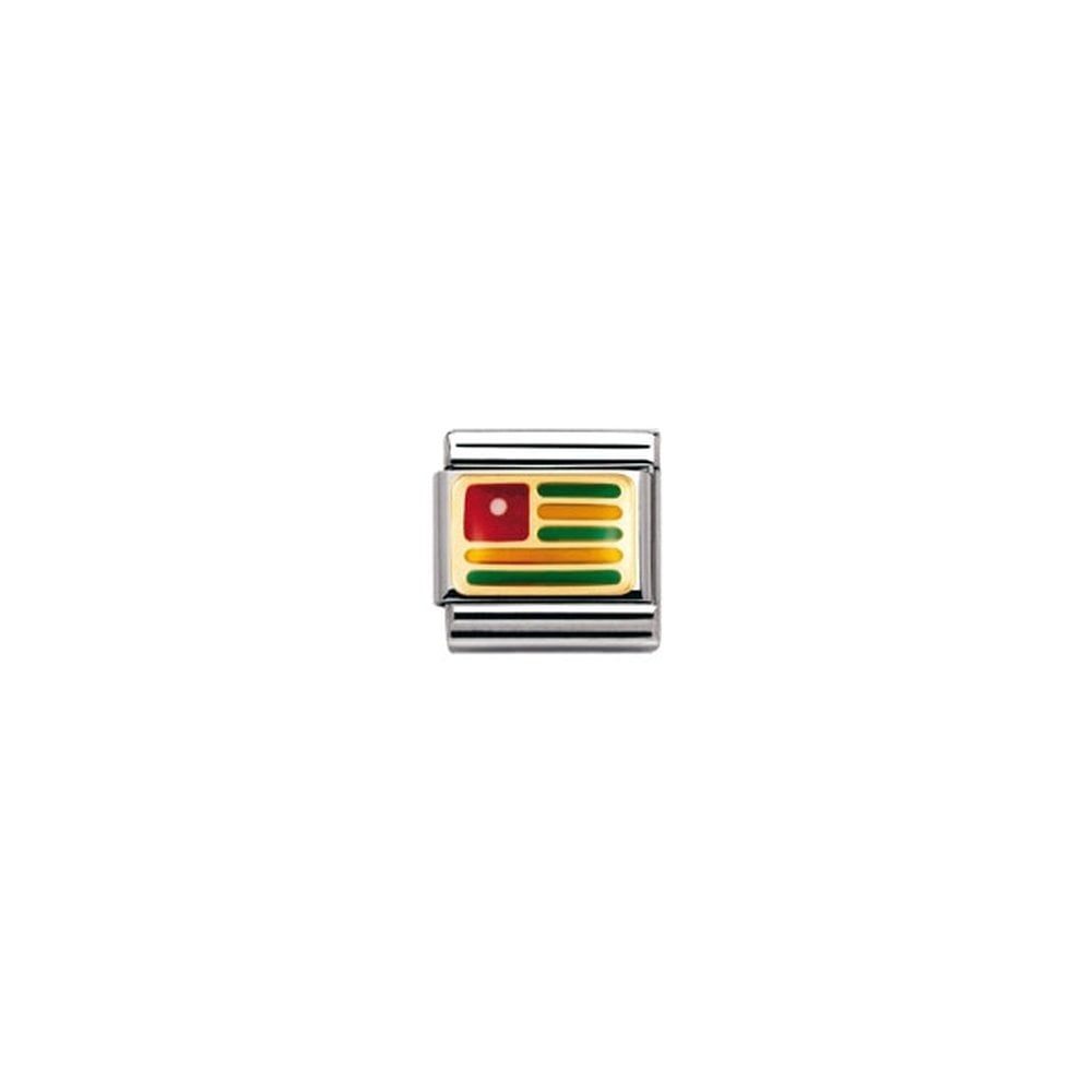Red and Green with Gold Logo - NOMINATIONClassic Red, Green and Gold Enamel Togo Flag Charm