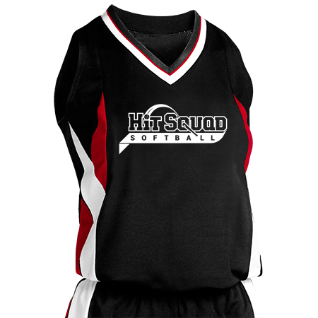 Hit Squad Softball Logo - Hit Squad's Racerback Softball Jersey Heat Pressed