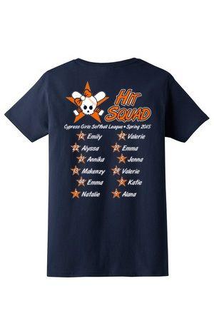 Hit Squad Softball Logo - Eclectic Printing & Design Embroidery Prints Custom Ladies T Shirts