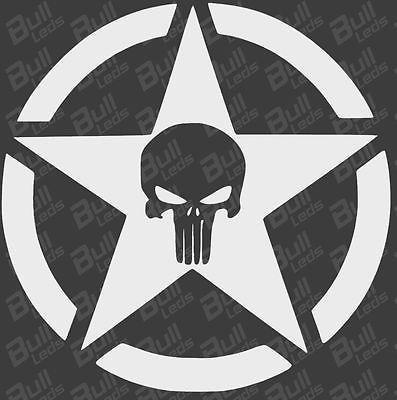 Black and White Star Logo - BULL-PRINTS | ROYAL HELMET ENFIELD VINYL EMBLEM - PUNISHER STAR ...