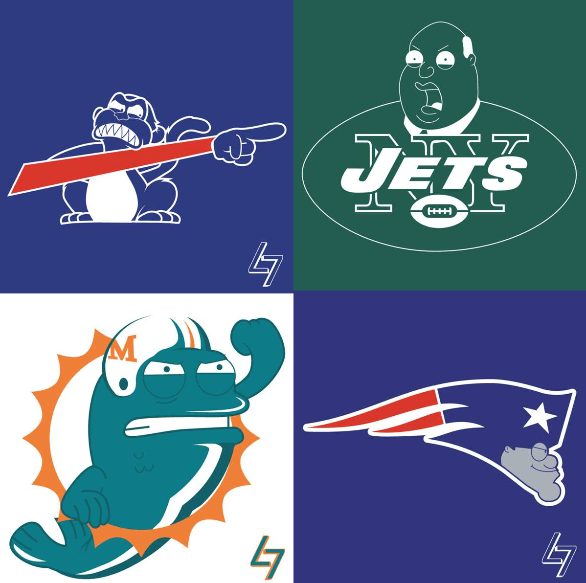 Funny NFL Logo - NFL logo mashup with Family Guy Characters