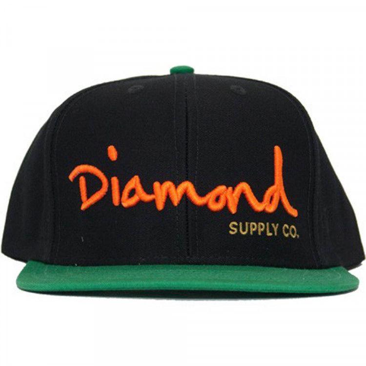Red and Green with Gold Logo - Diamond OG Logo Black Green Red Gold Snapback Cap. Manchester's