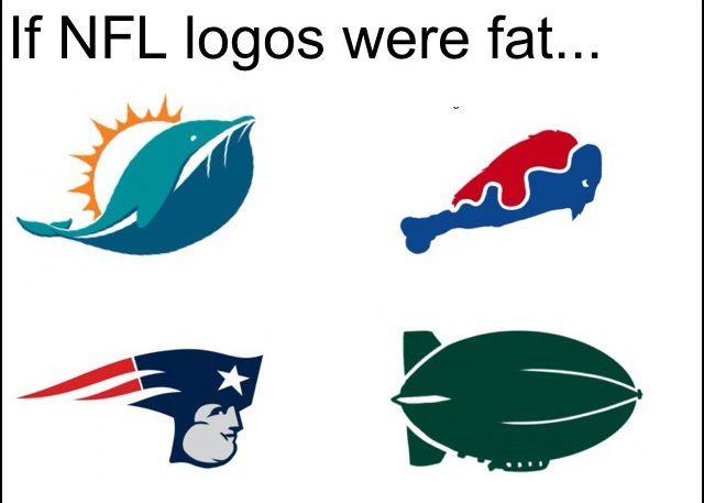 Funny NFL Logo - If NFL Logos Were Fat
